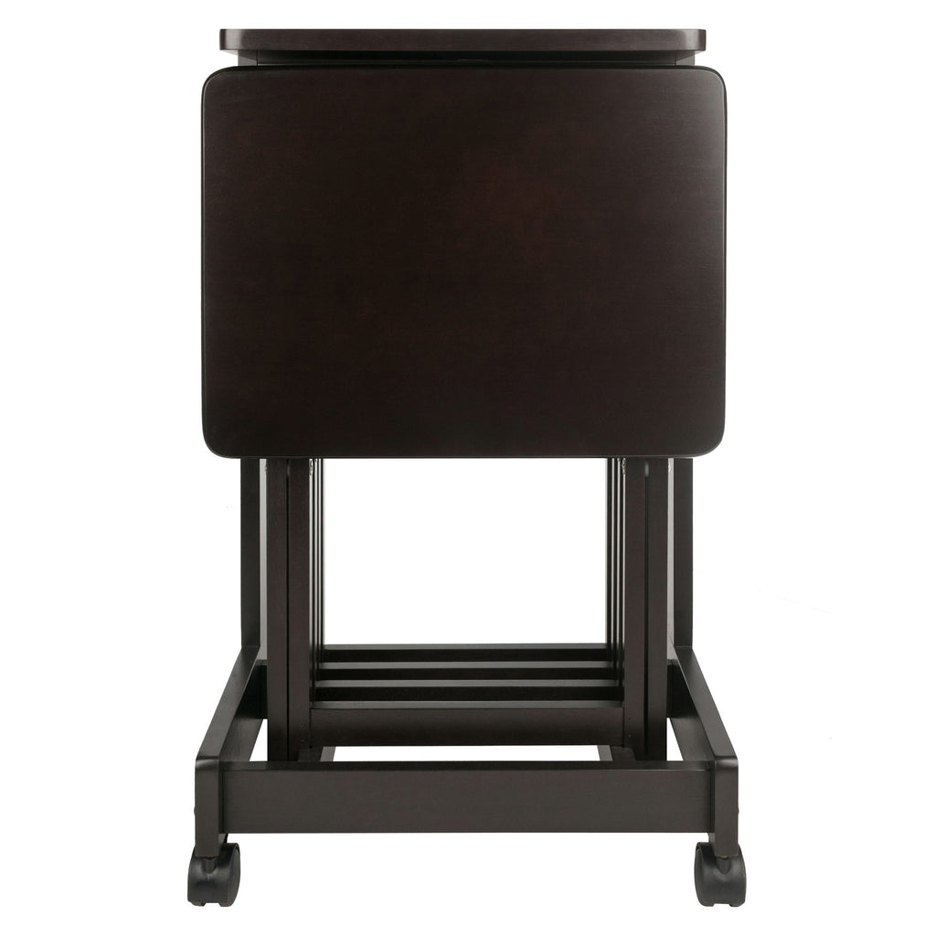Brienda Folding Snack Tables with Mobile Serving Stand