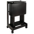 Brienda Folding Snack Tables with Mobile Serving Stand