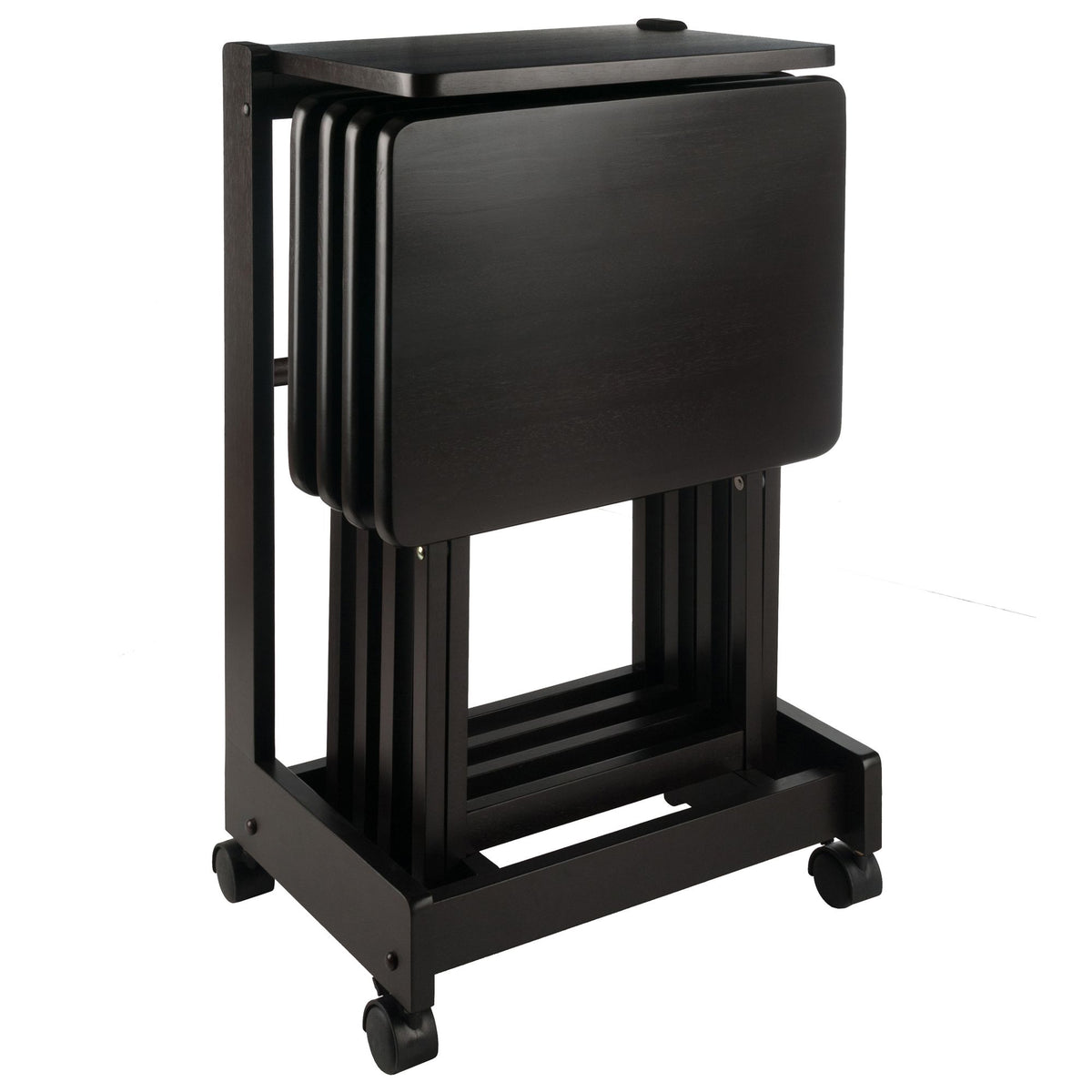Brienda Folding Snack Tables with Mobile Serving Stand