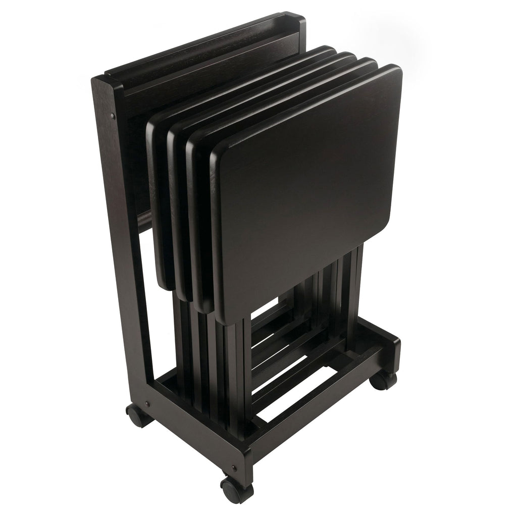 Brienda Folding Snack Tables with Mobile Serving Stand