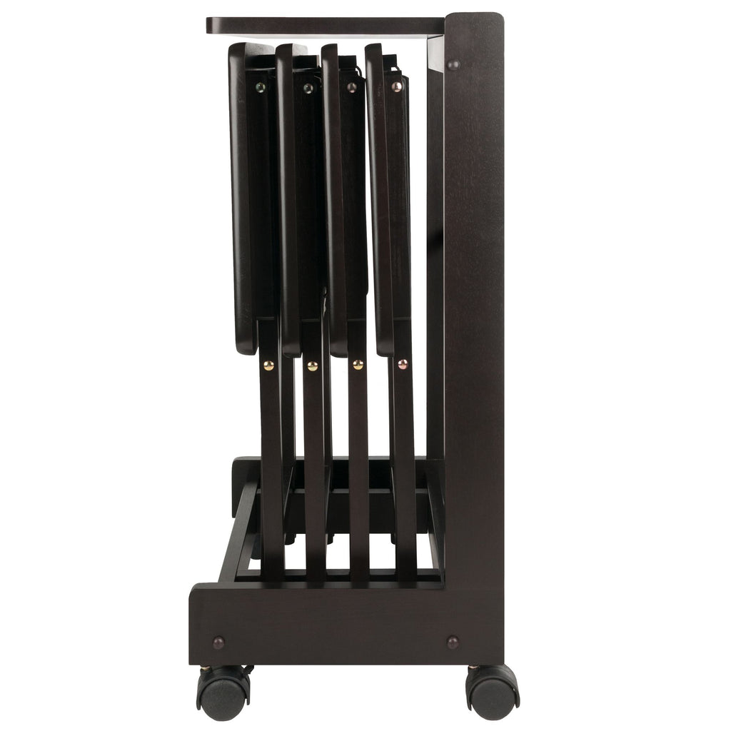 Brienda Folding Snack Tables with Mobile Serving Stand