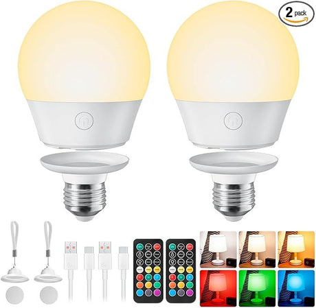 Brightown Rechargeable E26 Bulb with Remote and Timer