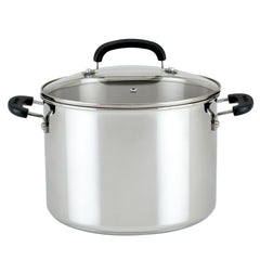 Brilliance 8-Quart Stainless Steel Stockpot – Induction Compatible, Dishwasher Safe