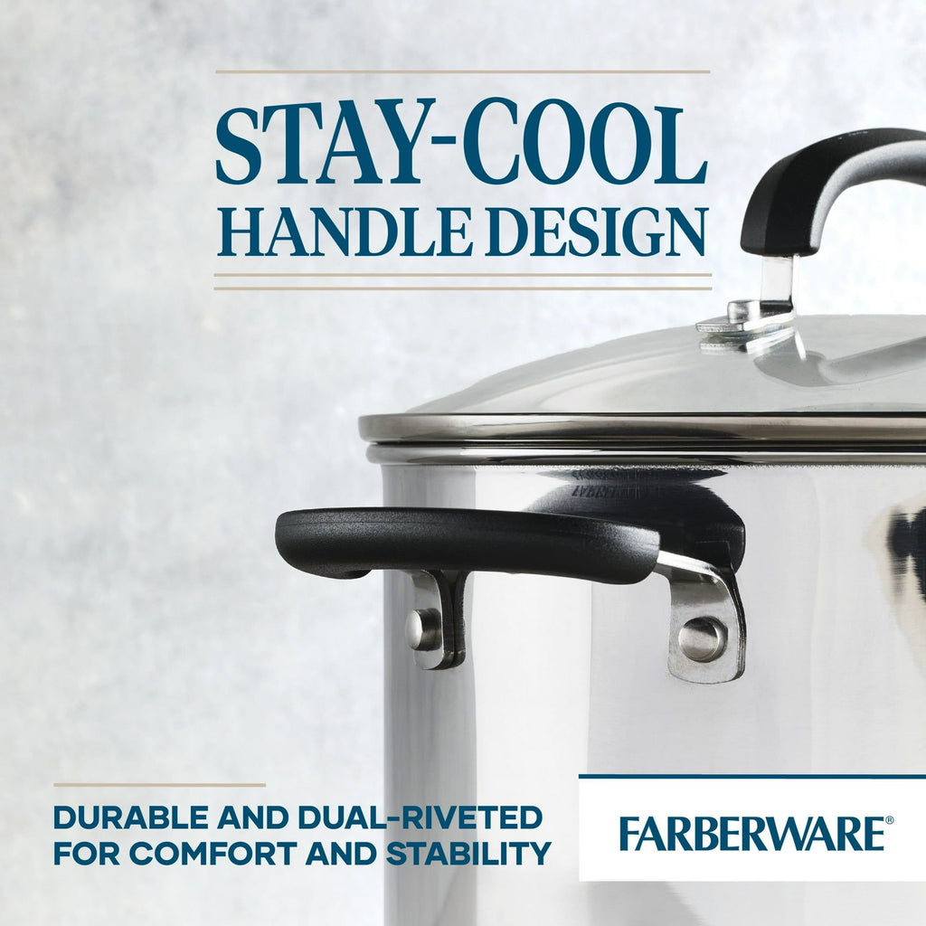 Brilliance 8-Quart Stainless Steel Stockpot – Induction Compatible, Dishwasher Safe