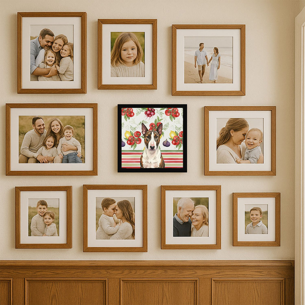 Bull Terrier Vegetables Framed Wall Art