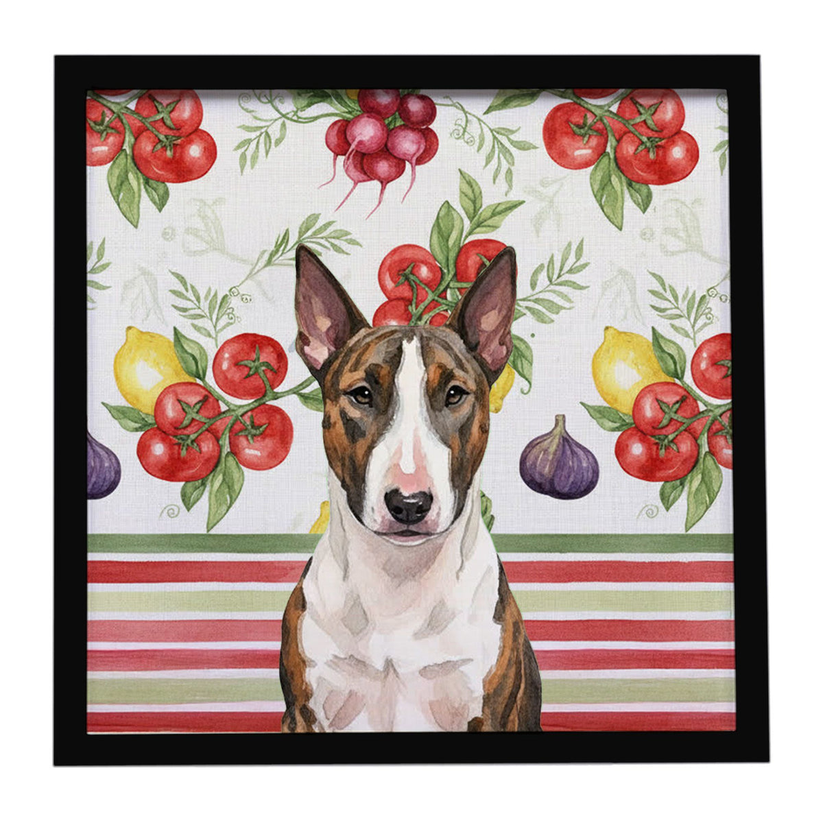 Bull Terrier Vegetables Framed Wall Art