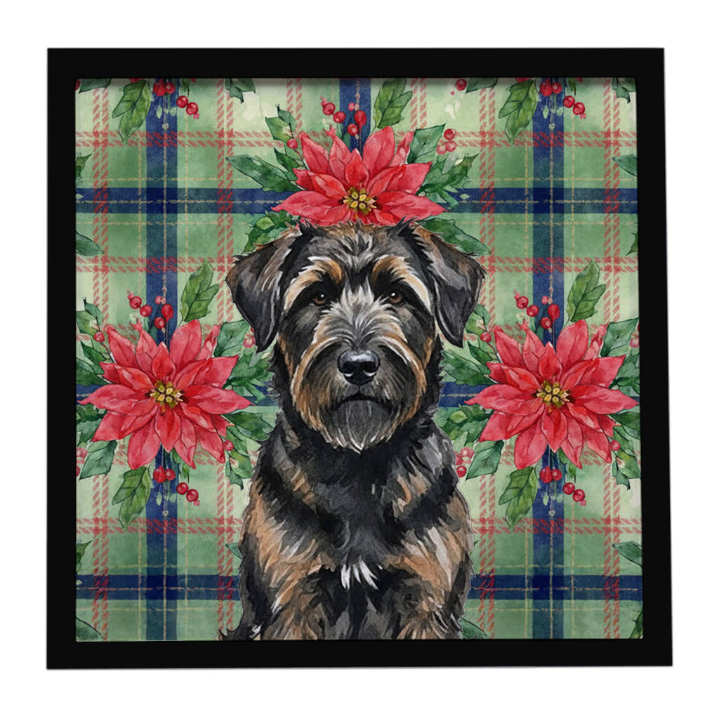 Brindle Bouvier Christmas Poinsettia Wall Art
