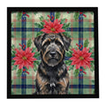 Brindle Bouvier Christmas Poinsettia Wall Art