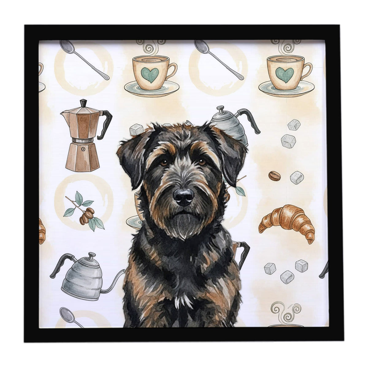 Bouvier des Flandres Coffee Bar Framed Wall Art