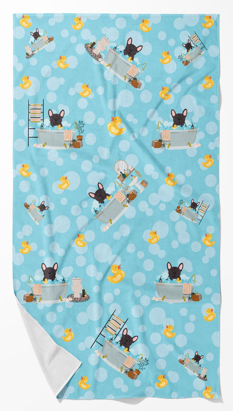 Brindle French Bulldog in Bathtub Bath Towel