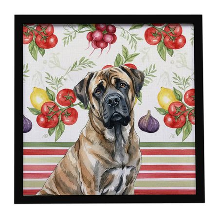 Brindle Mastiff Vegetables Framed Wall Art