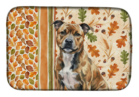 Staffordshire Bull Terrier Fall Dish Drying Mat