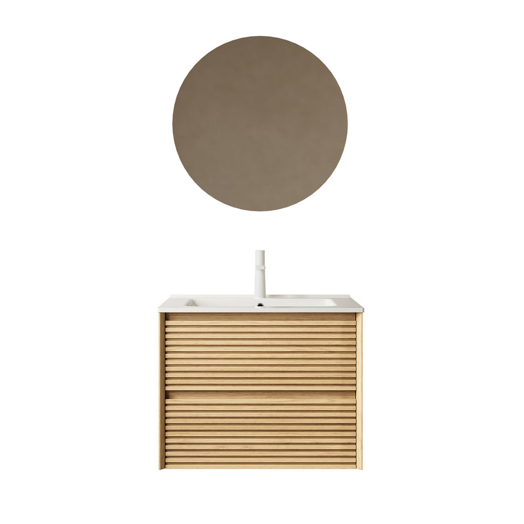 Corolla Oak Bathroom Vanity with Integrated Sink and Soft-Close Drawers