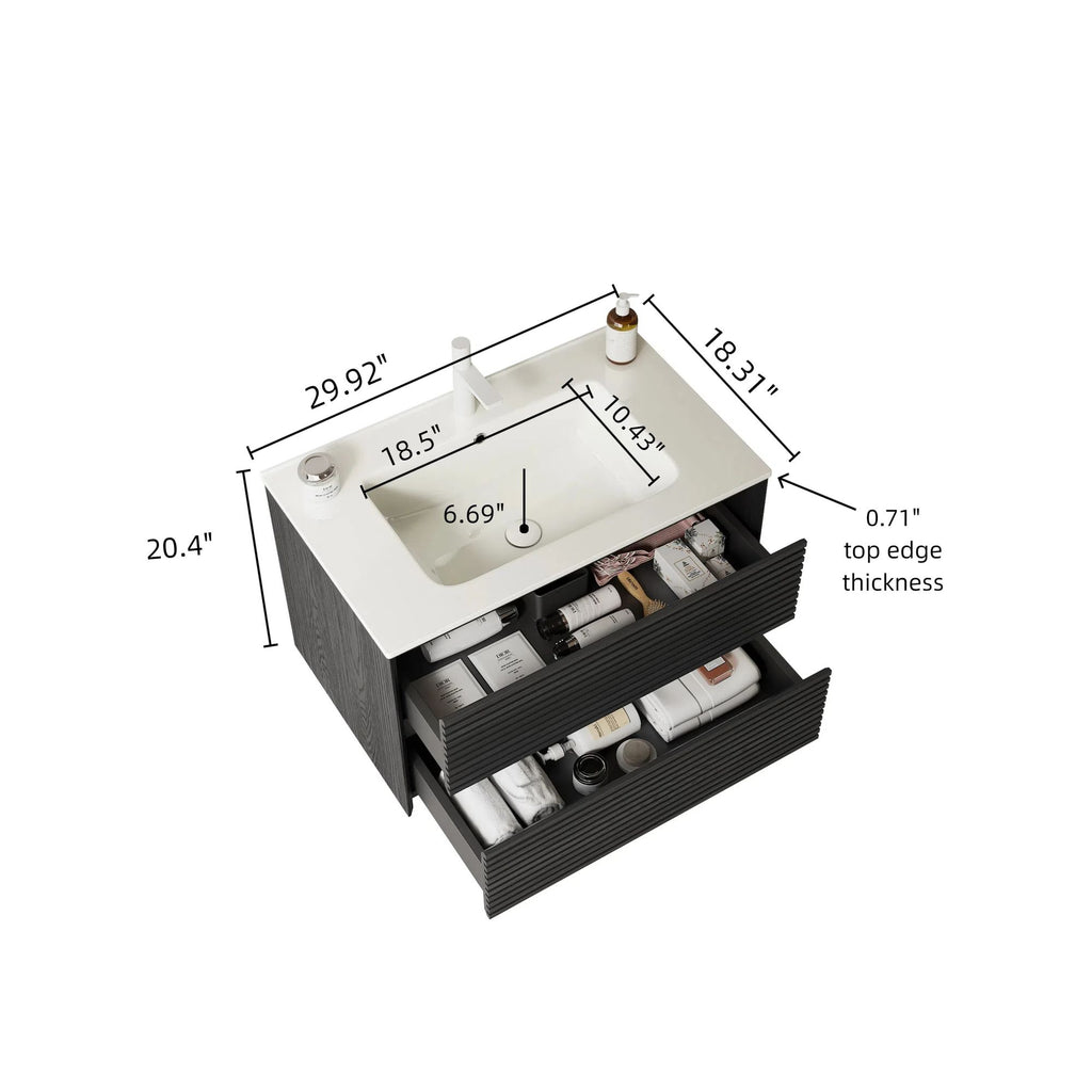 everyday Plywood Bathroom Vanity with Ceramic Basin and Soft Close Drawers