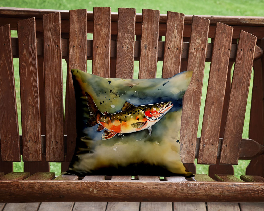 Brook Trout Artwork Indoor-Outdoor Throw Pillow