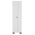 Slim Broom Cabinet with Double Doors and Side Hangers