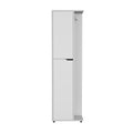 Tall Broom and Mop Storage Cabinet with Elegant White Finish