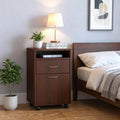 Brown Mobile Storage Cabinet with Drawer and Shelf – Organization for Home and Office