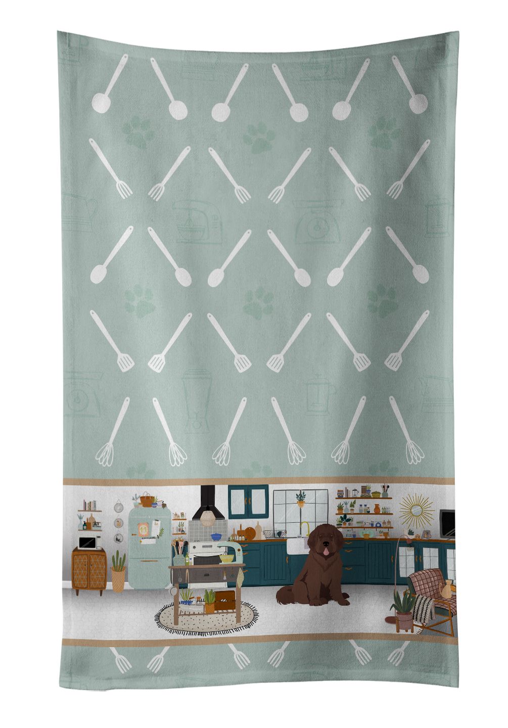 Brown Newfoundland Master Dog Chef Kitchen Towel