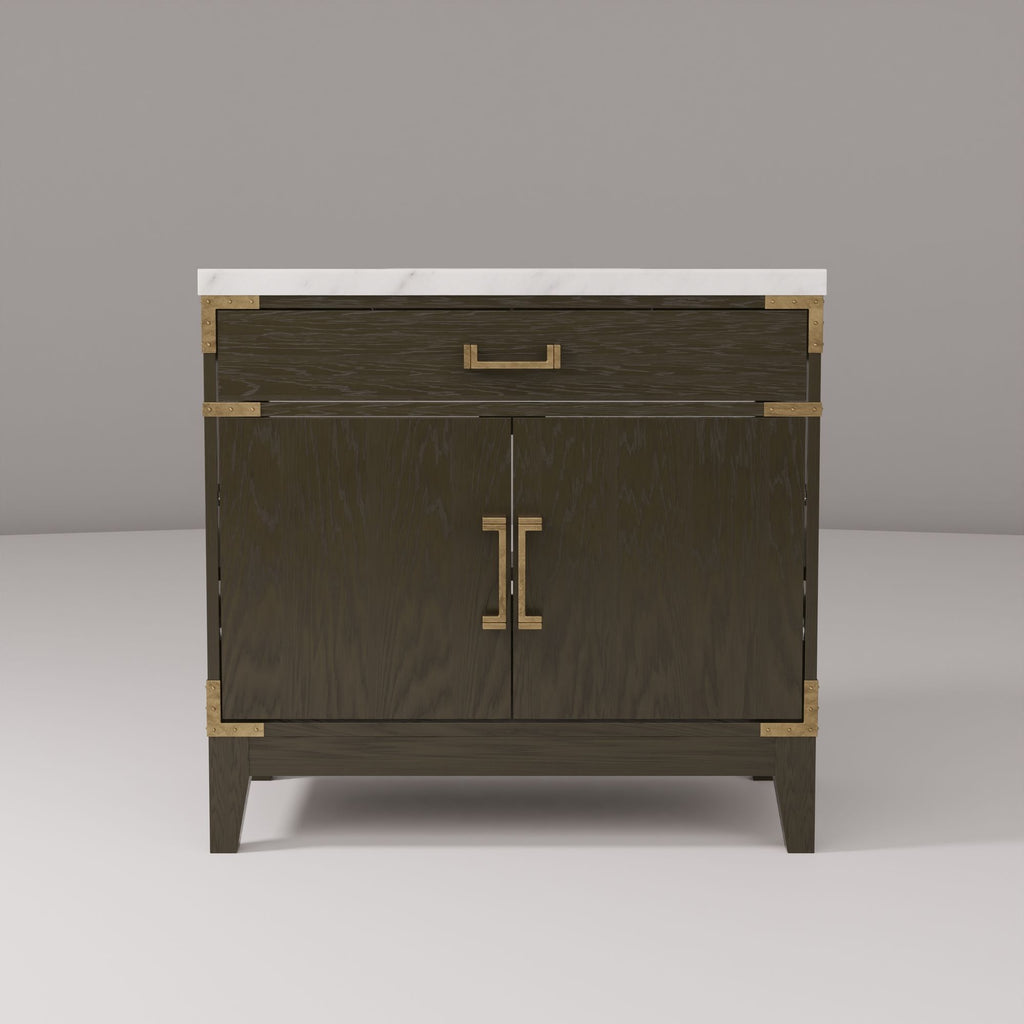 Single Bathroom Vanity with Open and Concealed Storage