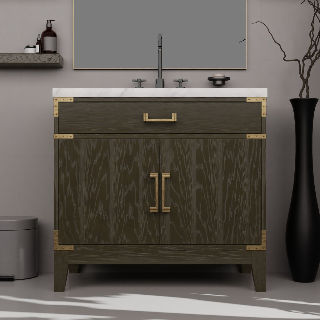 Single Bathroom Vanity with Open and Concealed Storage