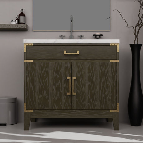 Single Bathroom Vanity with Open and Concealed Storage