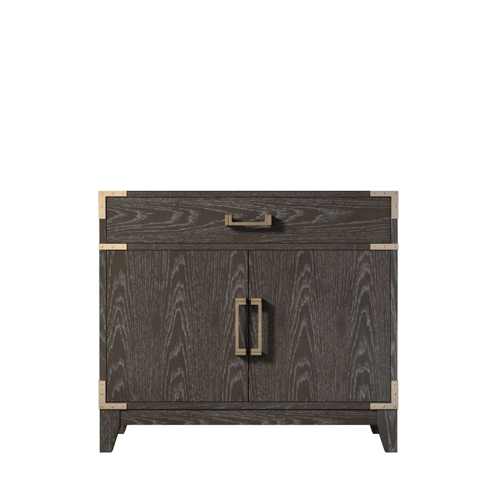 Brown Oak Single Bath Vanity with Soft Close and Storage