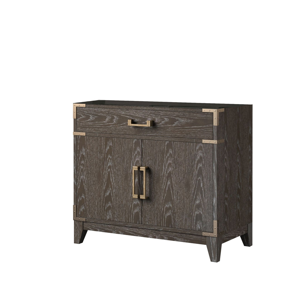 Brown Oak Single Bath Vanity with Soft Close and Storage