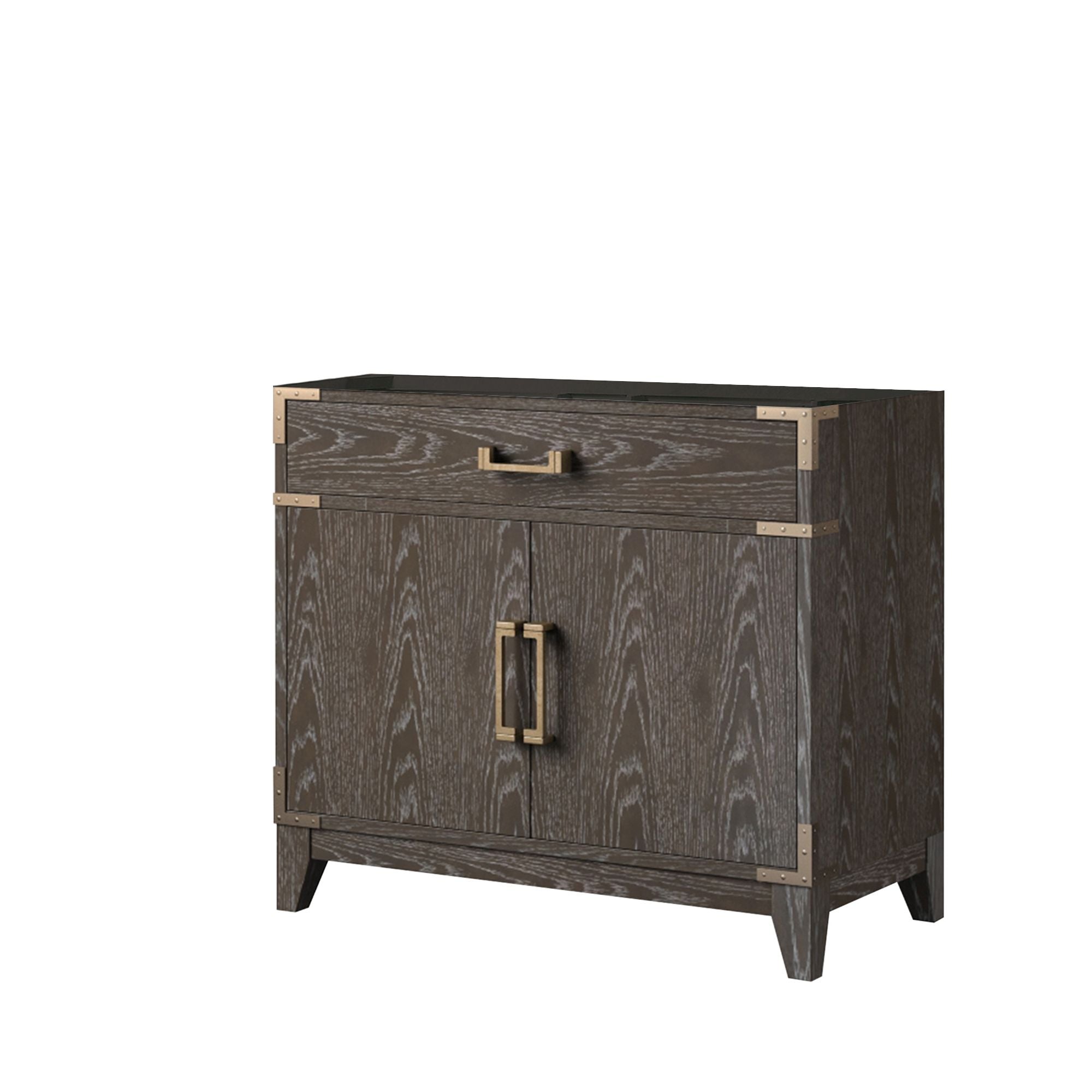 Brown Oak Single Bath Vanity with Soft Close and Storage
