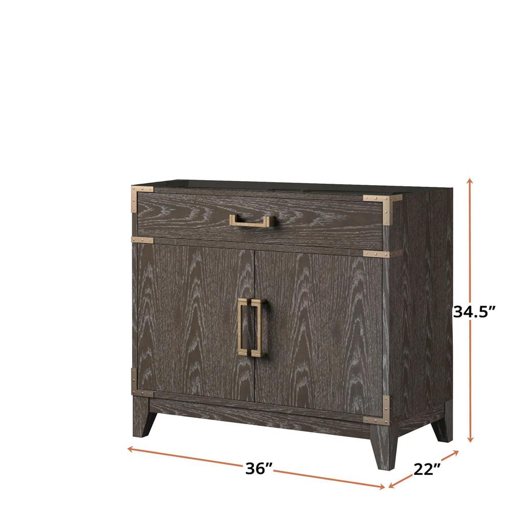Brown Oak Single Bath Vanity with Soft Close and Storage