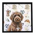 Portuguese Water Dog Coffee Bar Framed Wall Art