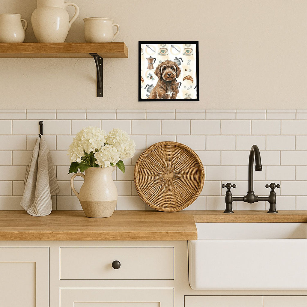 Portuguese Water Dog Coffee Bar Framed Wall Art
