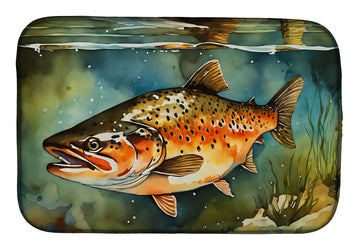 Brown Trout Artwork Absorbent Dish-Drying Mat
