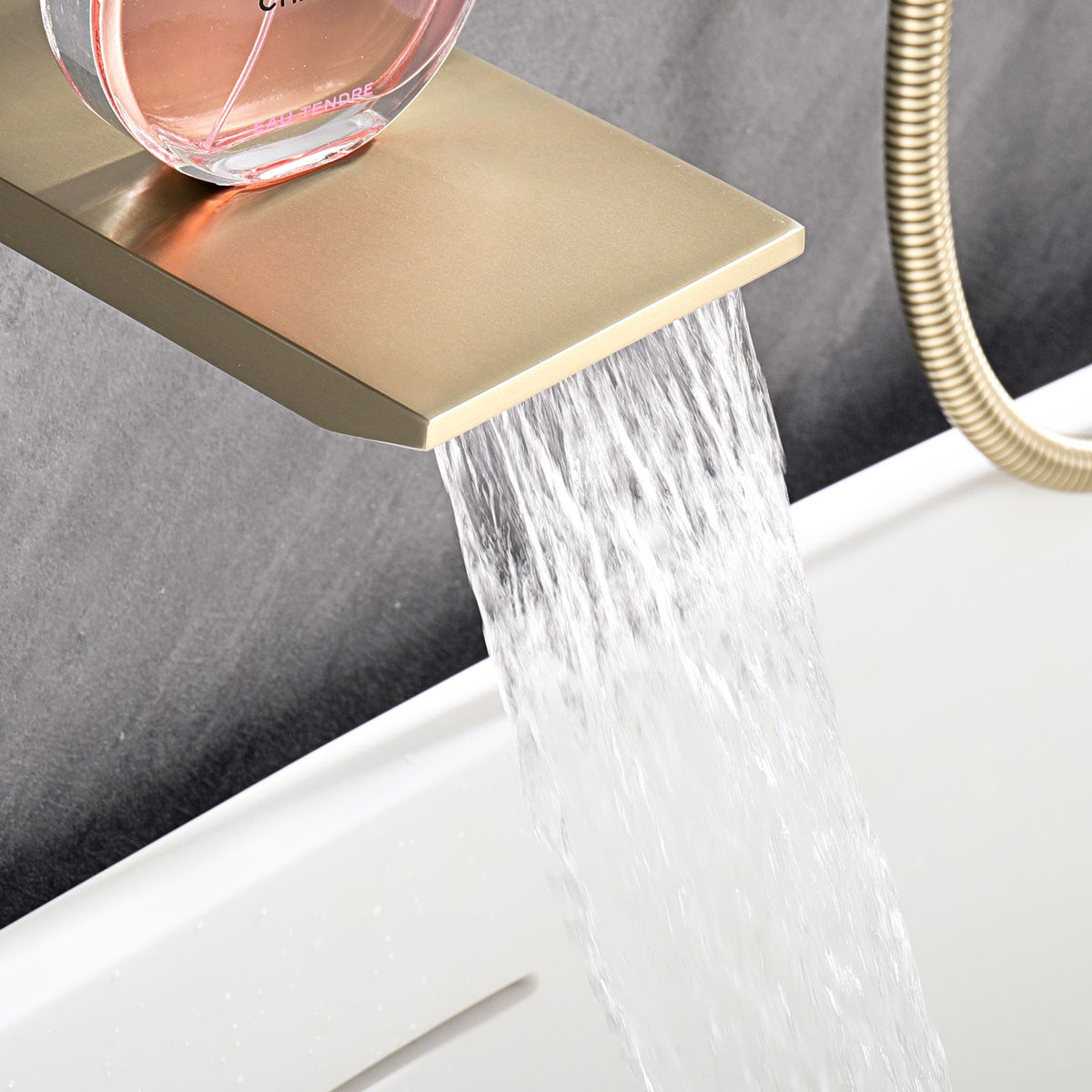Brushed Gold Rain and Handheld Shower System