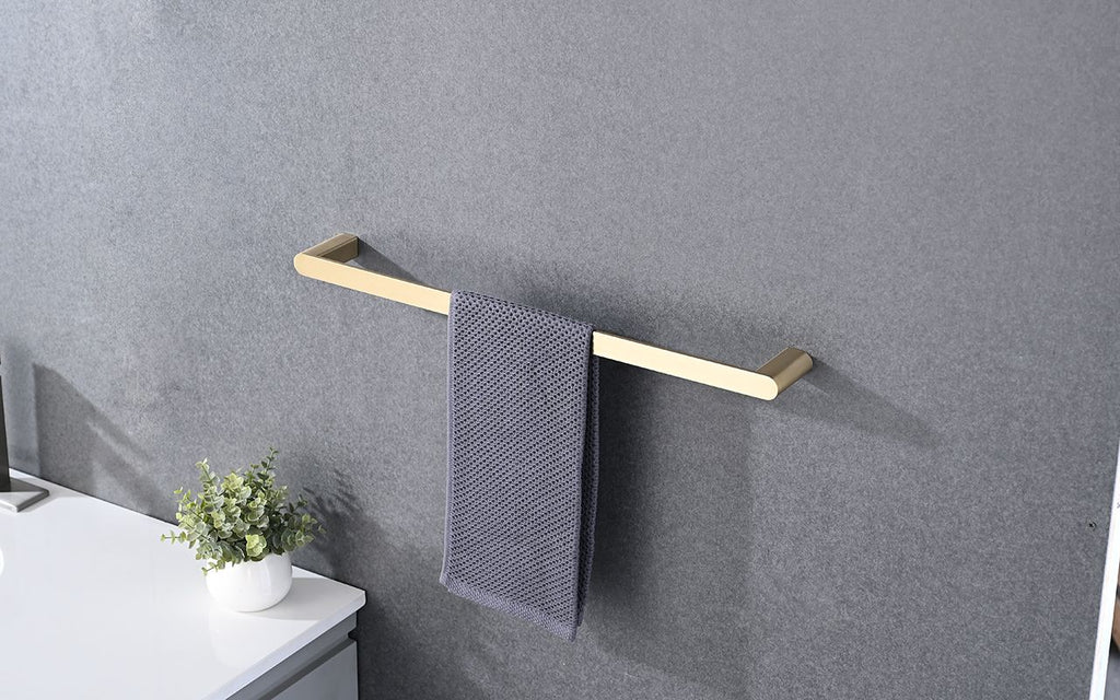 Brushed Gold Wall Mounted Bathroom Hardware Set - 4-Piece Stainless Steel Accessories