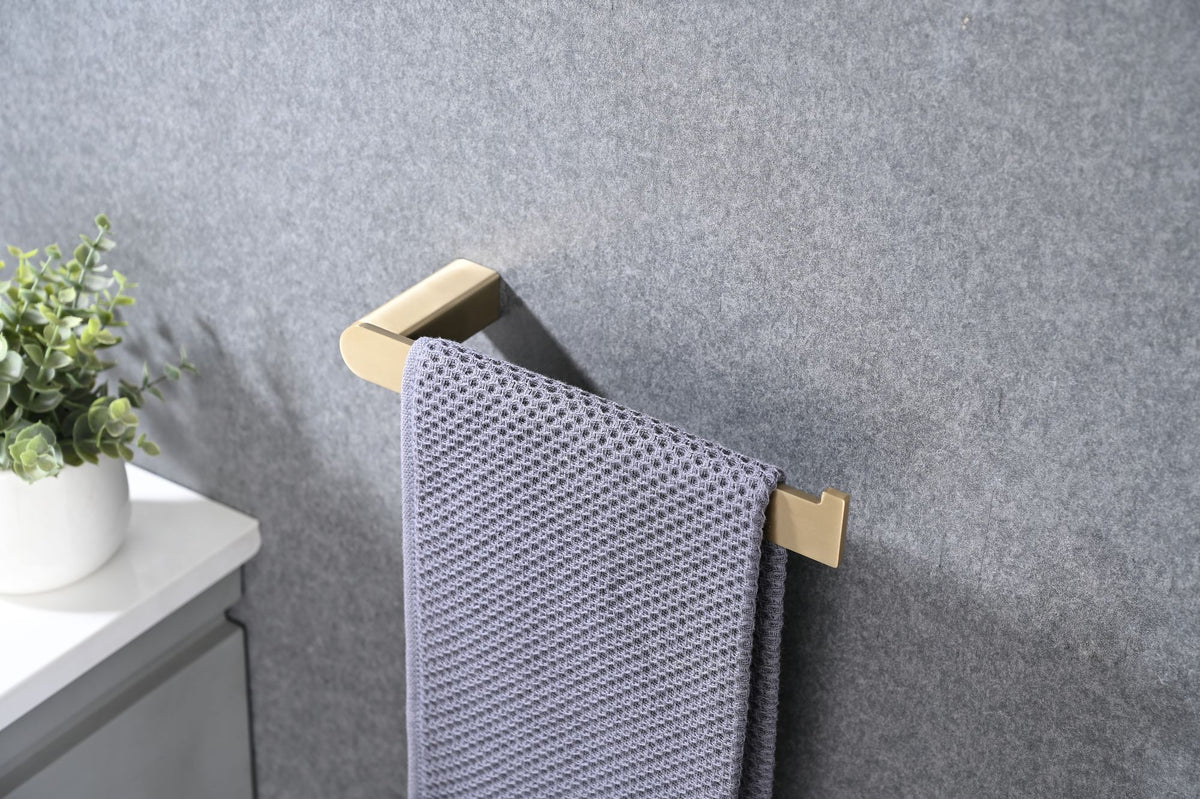 Brushed Gold Wall Mounted Bathroom Hardware Set - 4-Piece Stainless Steel Accessories