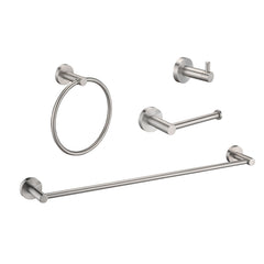 Brushed Nickel Bathroom Hardware Set – 4 Piece Stainless Steel