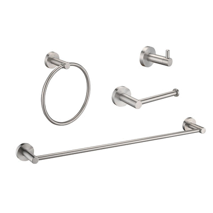 Brushed Nickel Bathroom Hardware Set – 4 Piece Stainless Steel