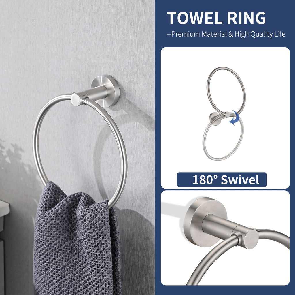 Brushed Nickel Bathroom Hardware Set – 4 Piece Stainless Steel