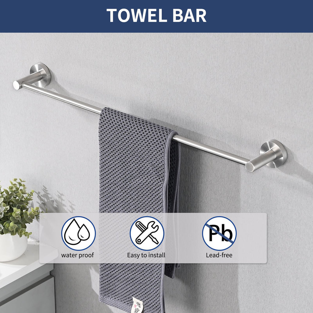 Brushed Nickel Bathroom Hardware Set – 4 Piece Stainless Steel