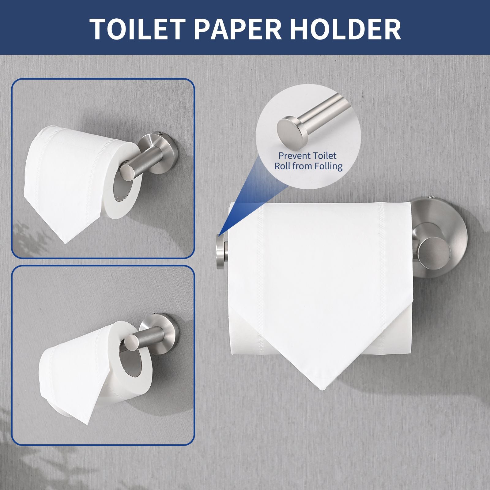 Brushed Nickel Bathroom Hardware Set – 4 Piece Stainless Steel