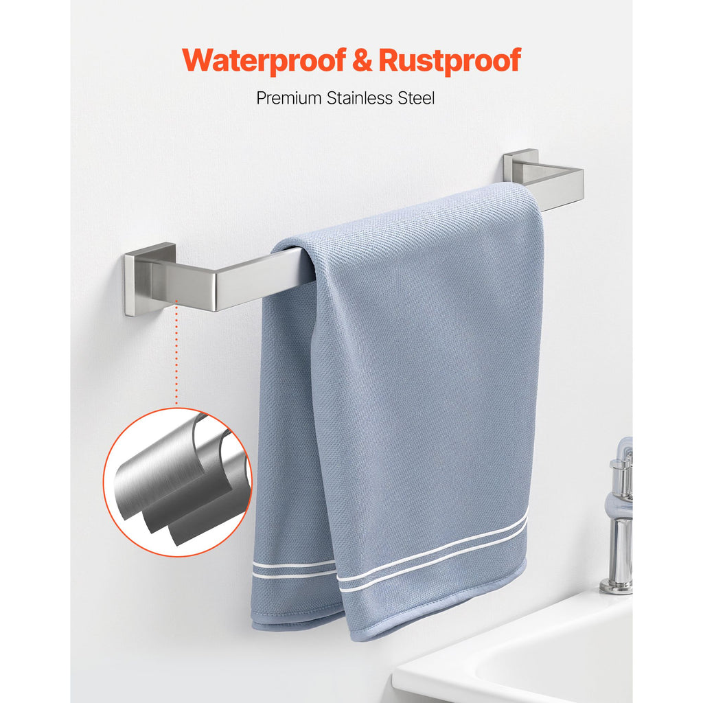 Brushed Nickel Bathroom Hardware Set – 5 Pieces for Organized Storage