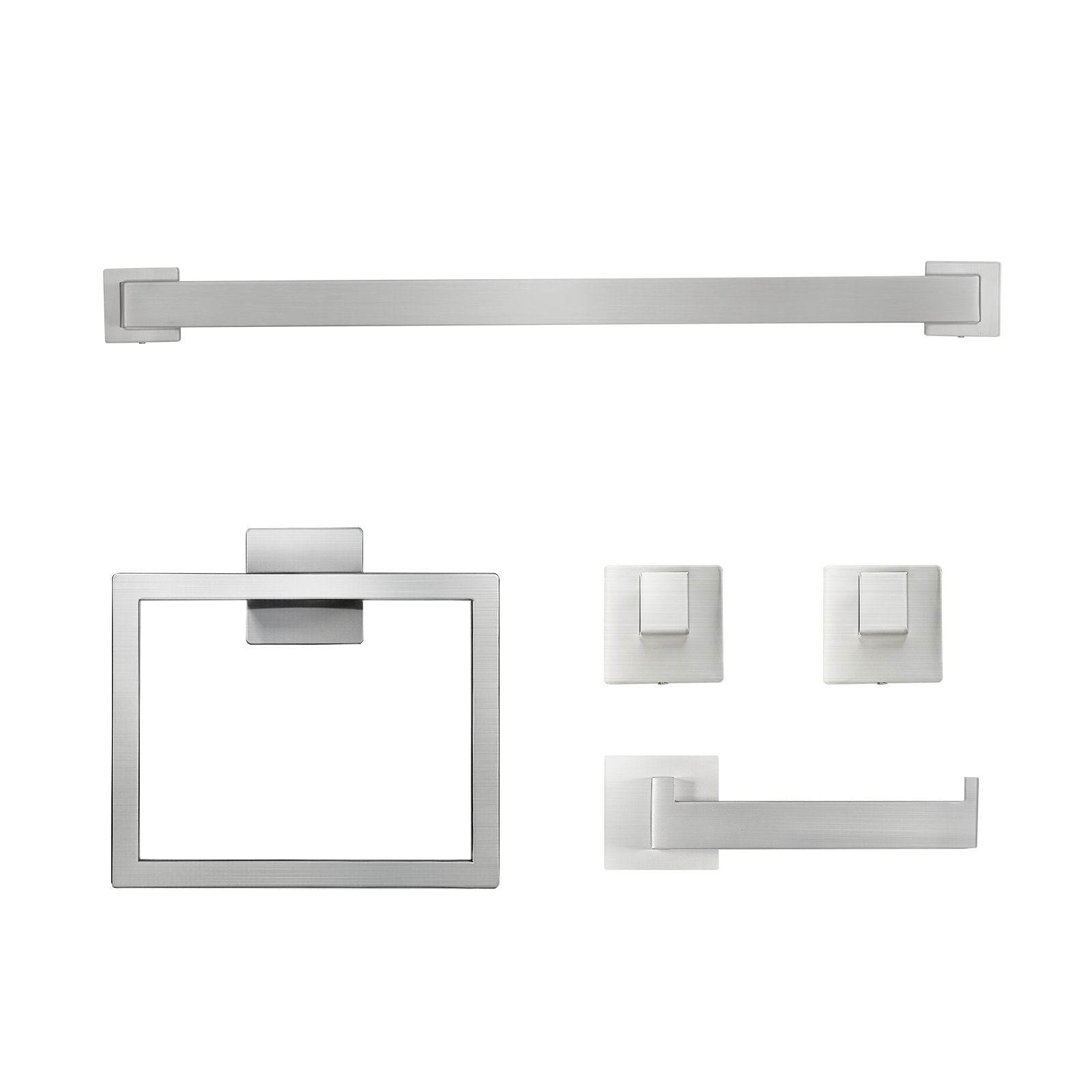 Brushed Nickel Bathroom Hardware Set – 5 Pieces for Organized Storage