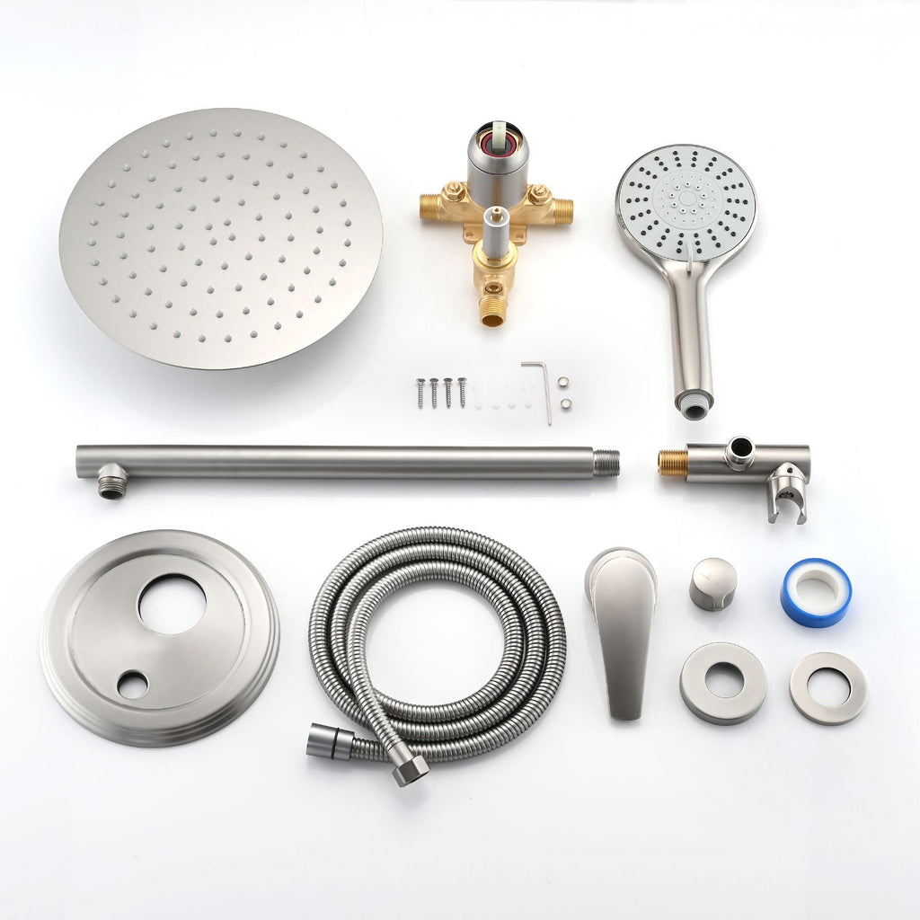 Brushed Nickel Rainfall and Handheld Shower System