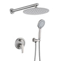 Brushed Nickel Rainfall and Handheld Shower System