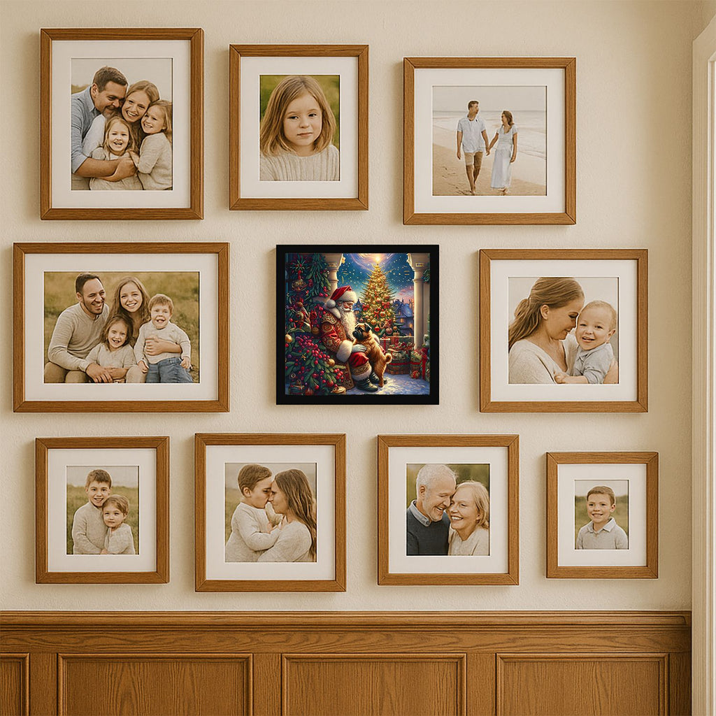 Brussels Griffon and Santa Claus Framed Wall Art