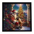Brussels Griffon and Santa Claus Framed Wall Art