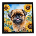 Brussels Griffon in Sunflowers Framed Wall Art