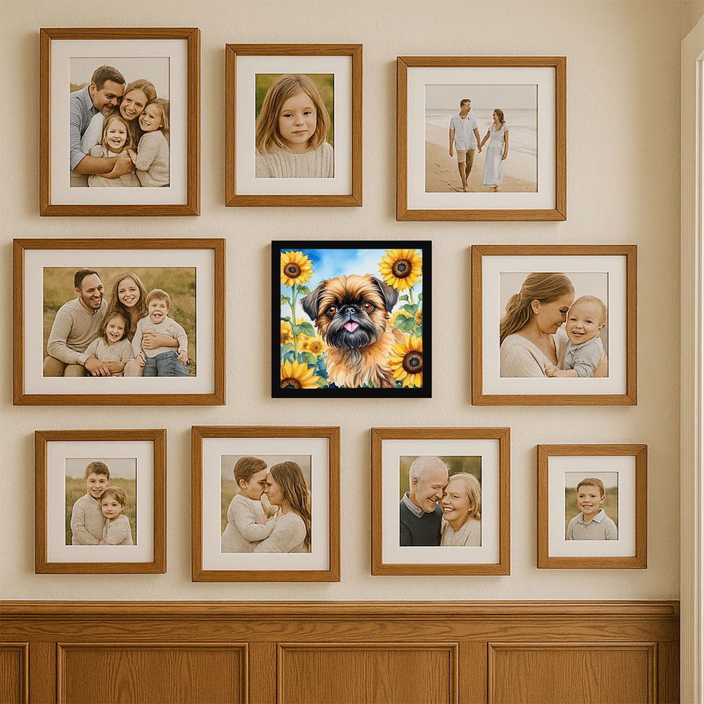 Brussels Griffon in Sunflowers Framed Wall Art