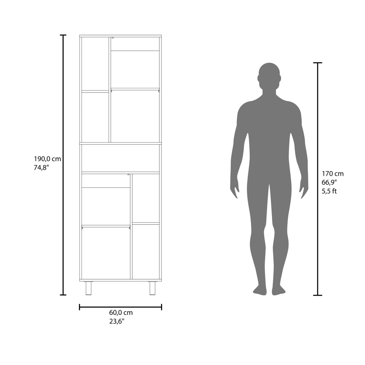 Bryce White Pantry Cabinet for Compact Kitchens